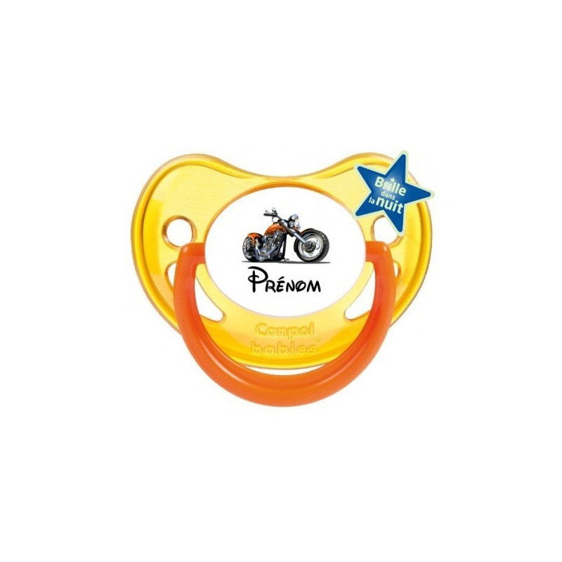 Sucette-personnalisée-prénom-Moto 2 Prénom Tétine personnalisée