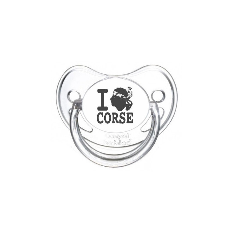 Tétine-prenom-Sucette personnalisée I love Corse