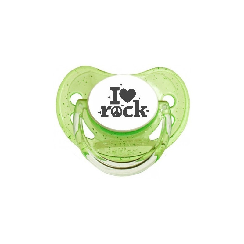 Tétine-prenom-Sucette personnalisée I love Rock