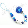 Attache tétine silicone Etoile Bleu Marine en silicone