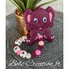 Hochet perle silicone-personnalisable-Hochet silicone Éléphant Violine-personnalise