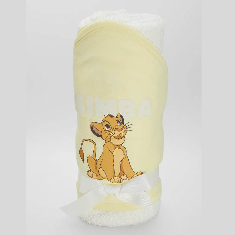 Cape de bain-au prenom-Cape de Bain personnalisée Simba jaune