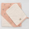 Cape de bain-au prenom-Cape de Bain personnalisée marie rose + gant