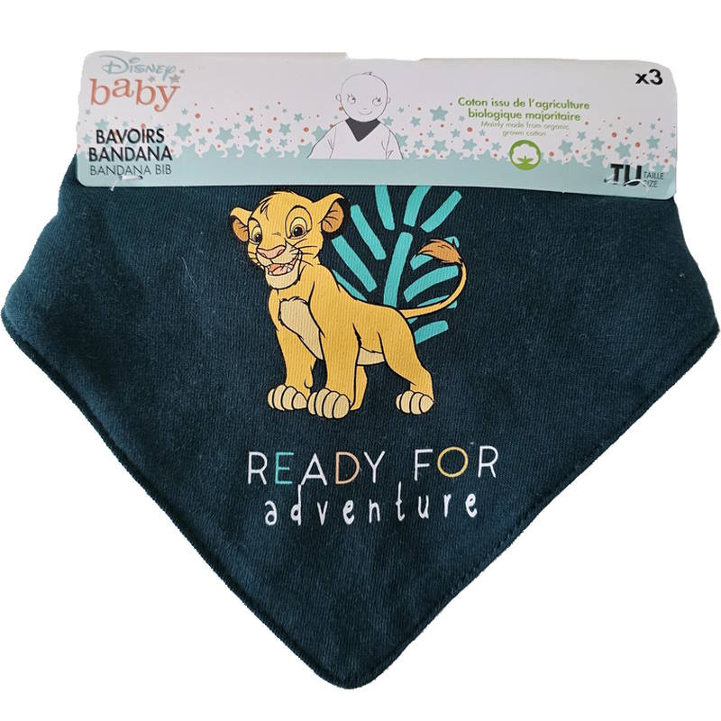 Couvert bébé personnalisé Bavoir Simba vert personnalisé