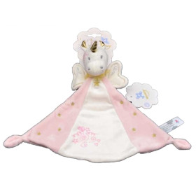 Doudous personnalisés-au prenom-Doudou licorne rose