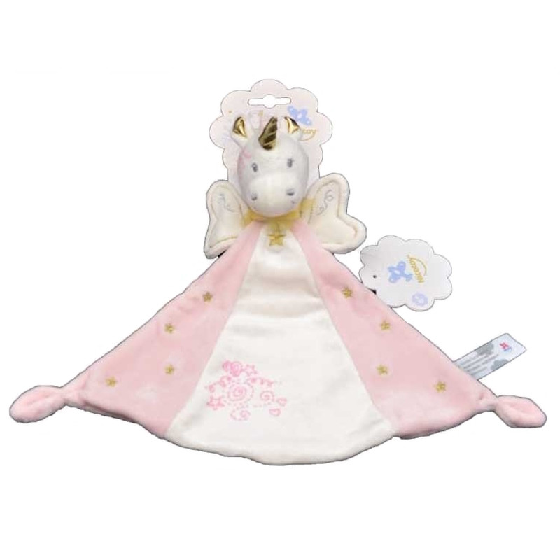 Doudous personnalisés-au prenom-Doudou licorne rose