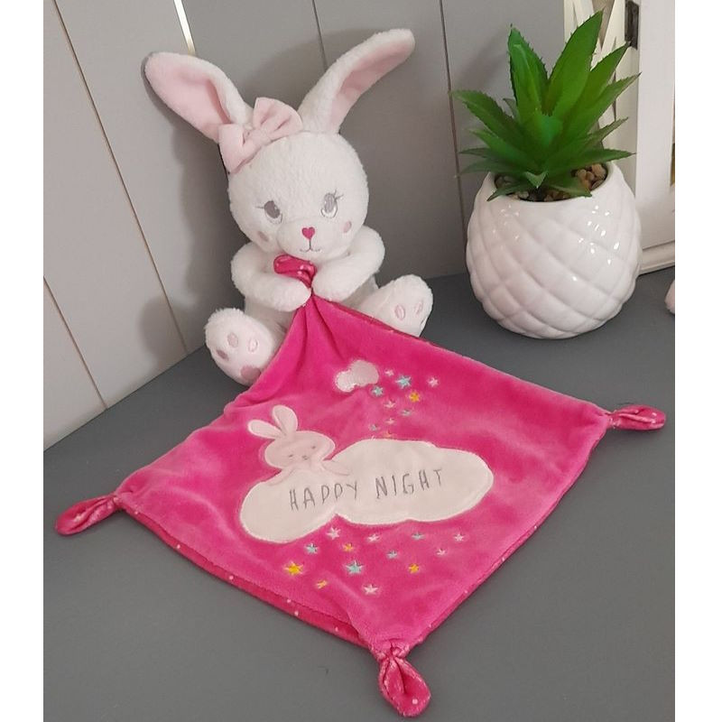Doudous personnalisés-au prenom-Lapin Fuchsia happy Night