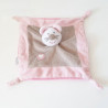 Doudous personnalisés-au prenom-Doudou plat souris Capucine rose
