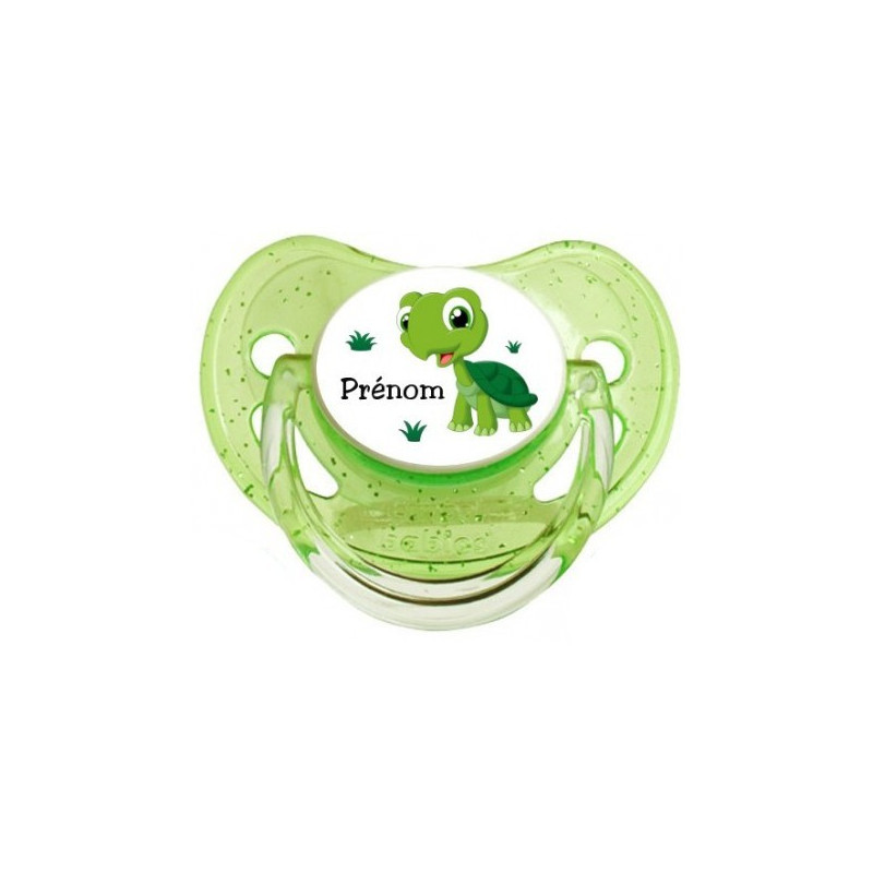 Sucette-personnalisée-prénom-Thème Tortues Tétine personnalisée